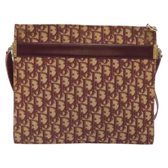 DIOR Trotter Canvas Shoulder Bag Red Gold - Picture 3 of 12